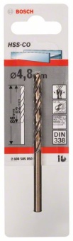    HSS-Co Standardline, DIN 338 4,8 x 52 x 86 mm 2608585850